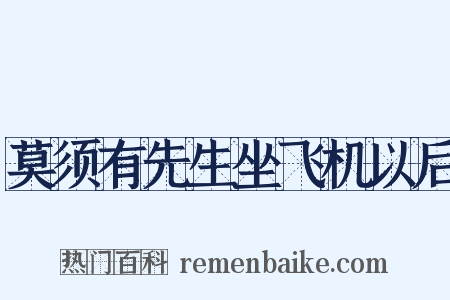 莫须有先生坐飞机以后是什么意思的图片